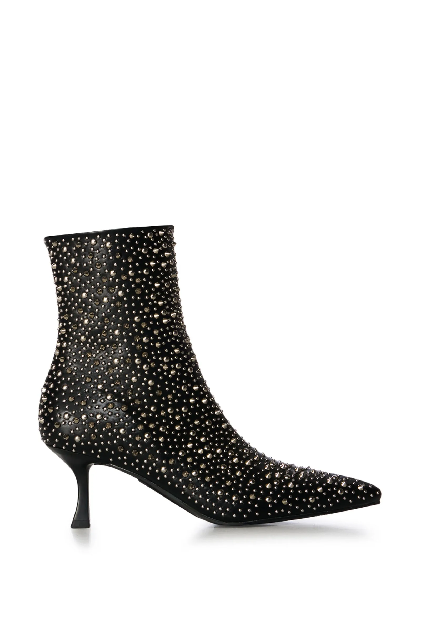 RIDLEY-BLACK STUDDED STILETTO BOOTIE