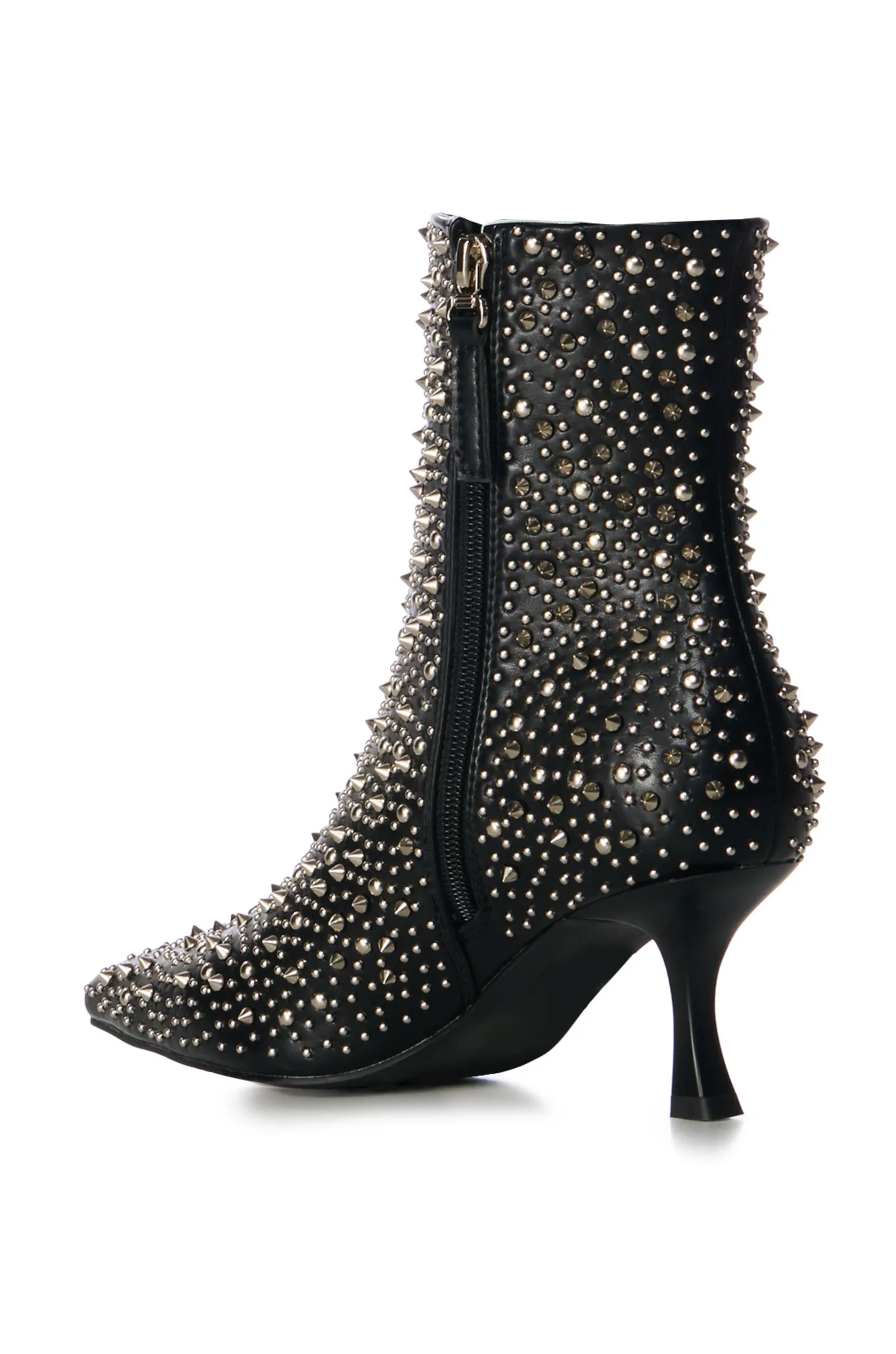 RIDLEY-BLACK STUDDED STILETTO BOOTIE