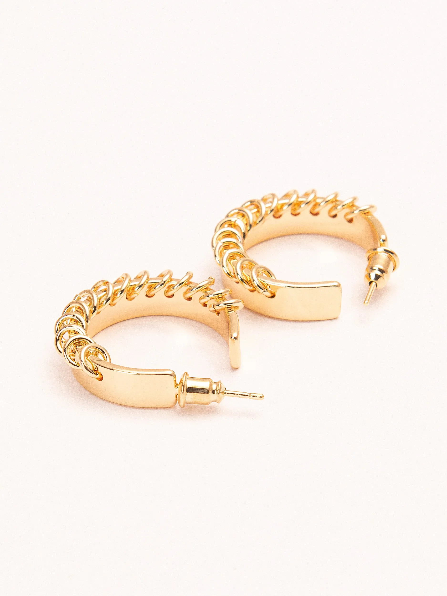 Ringed C-Hoop Earrings