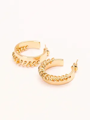 Ringed C-Hoop Earrings