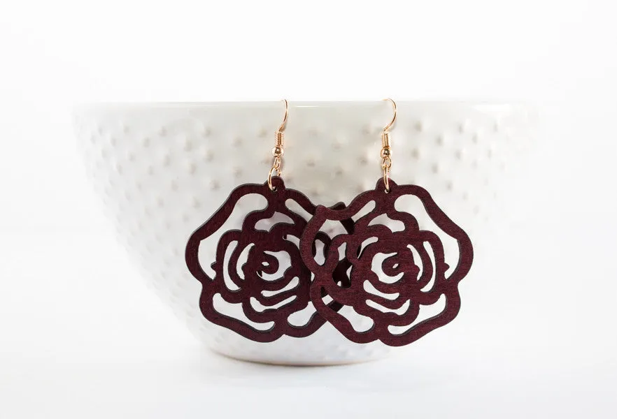 Rose Wood Earrings | 2 Colors