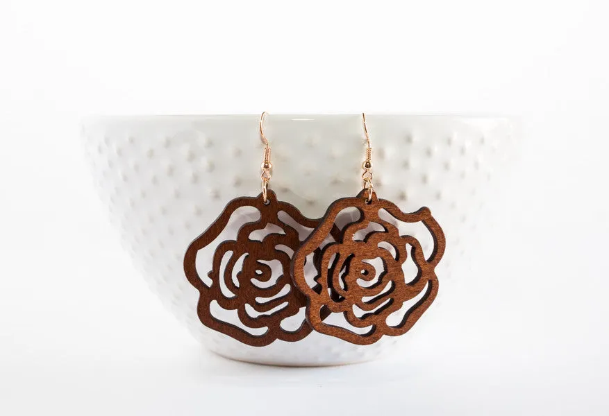 Rose Wood Earrings | 2 Colors