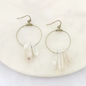 Rough Cut Crystal Loop Earrings