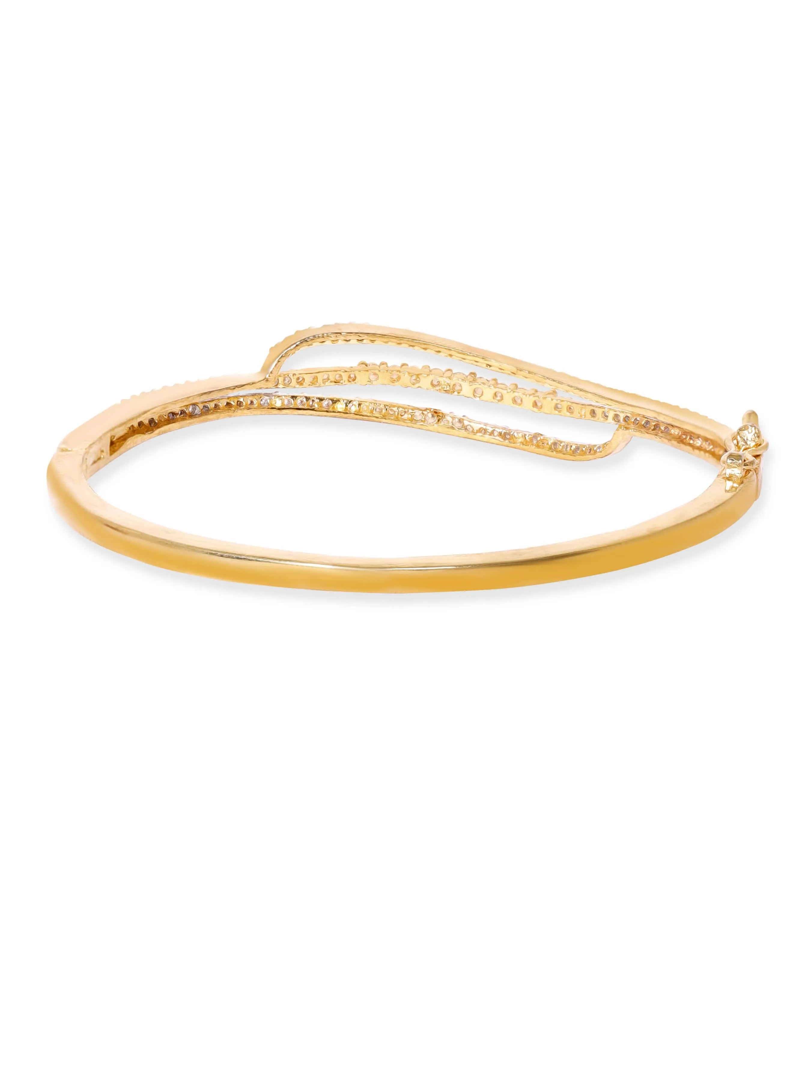 Rubans 22K Gold plated Zirconia contemporary Sleek Bracelet