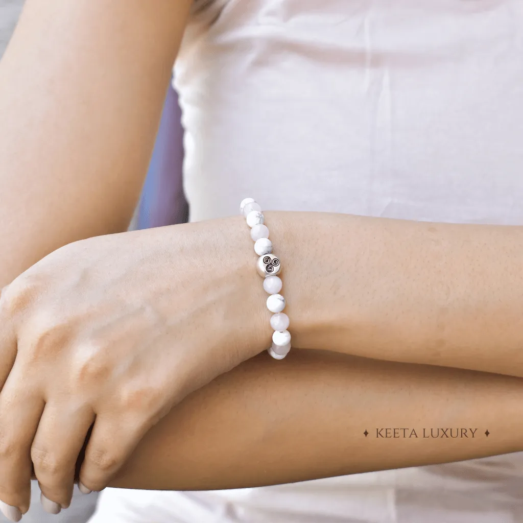 Sacred Spiral - Rose Quartz & Howlite Bracelets