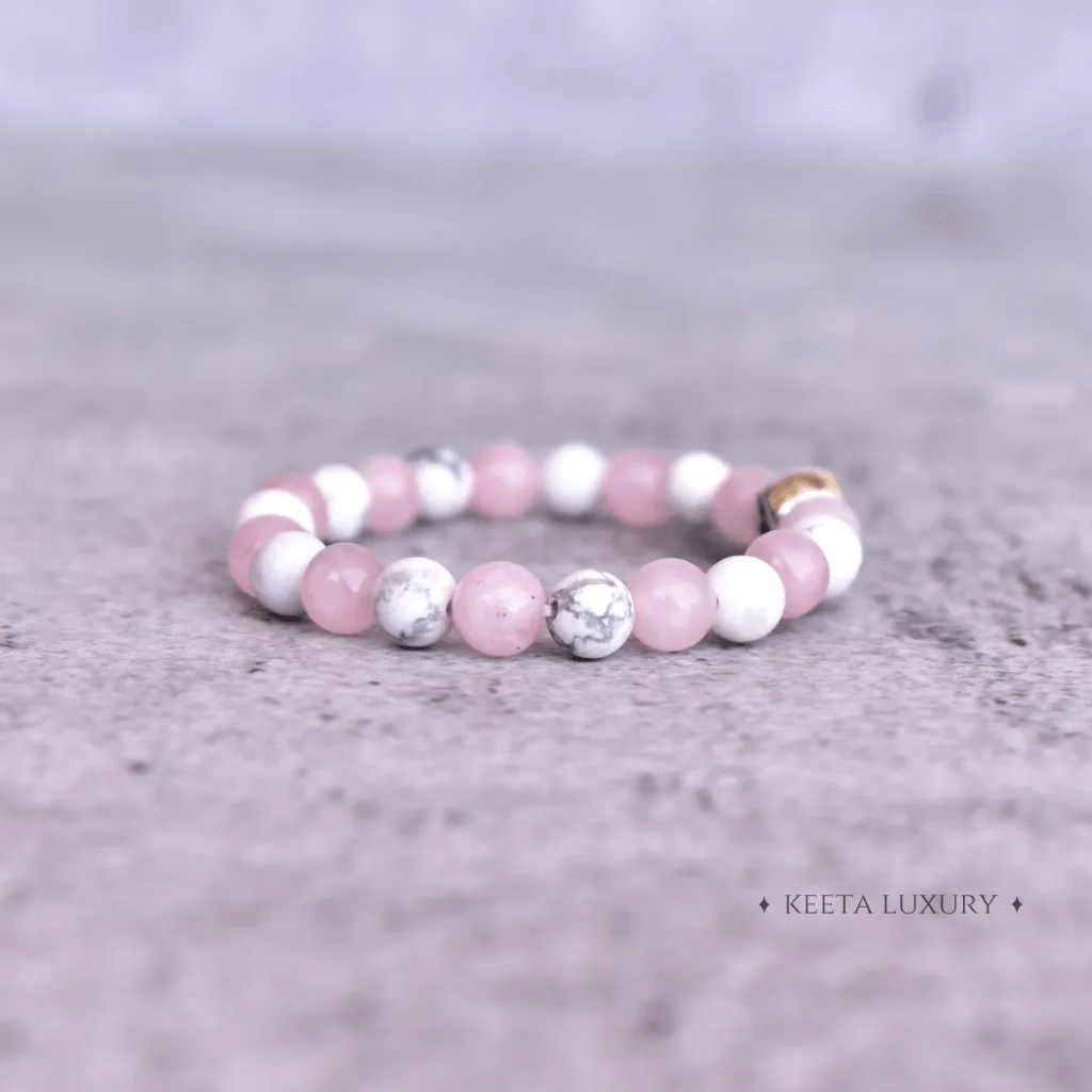 Sacred Spiral - Rose Quartz & Howlite Bracelets