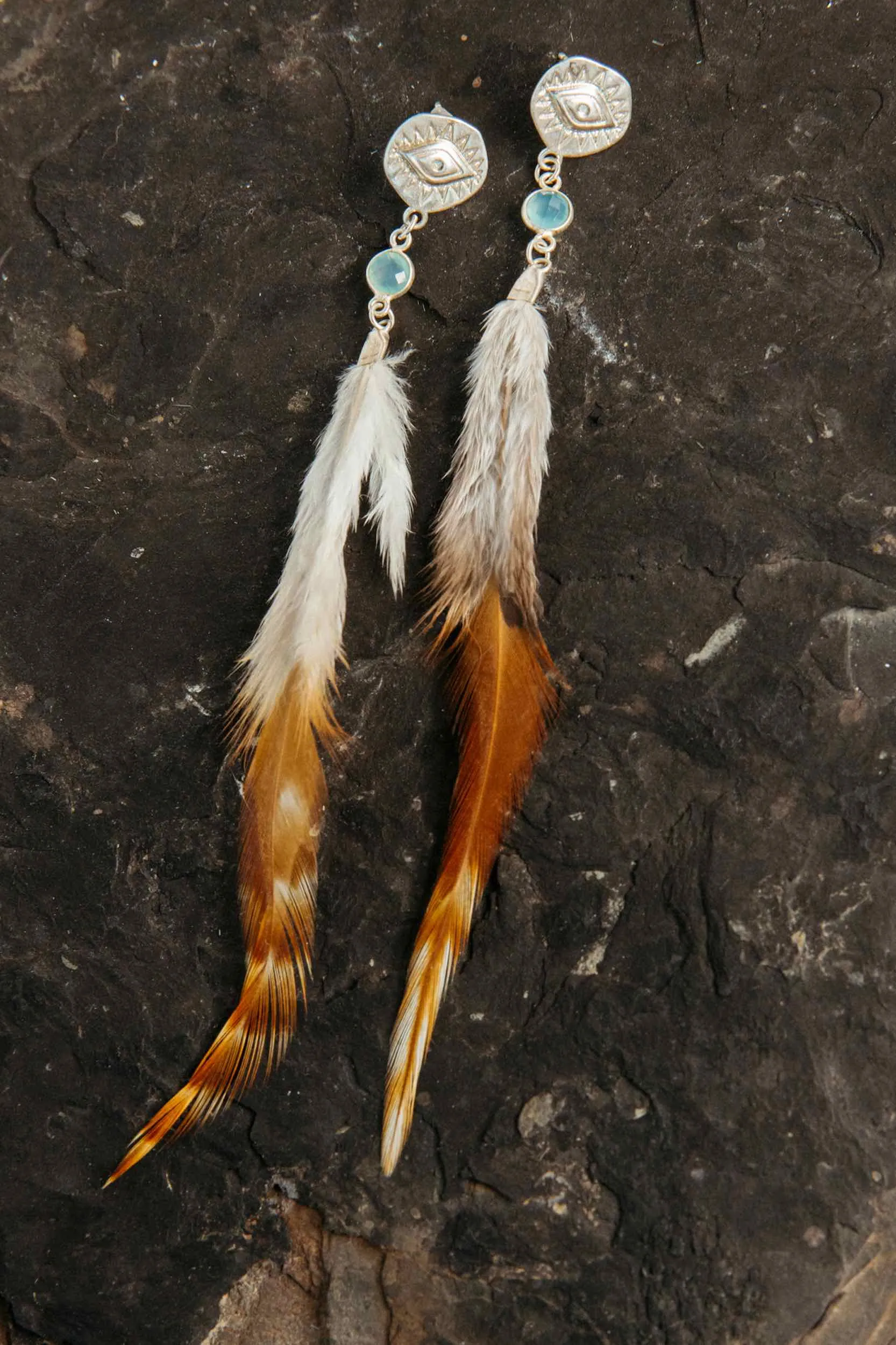 She Is Free Crystal Feather Earrings