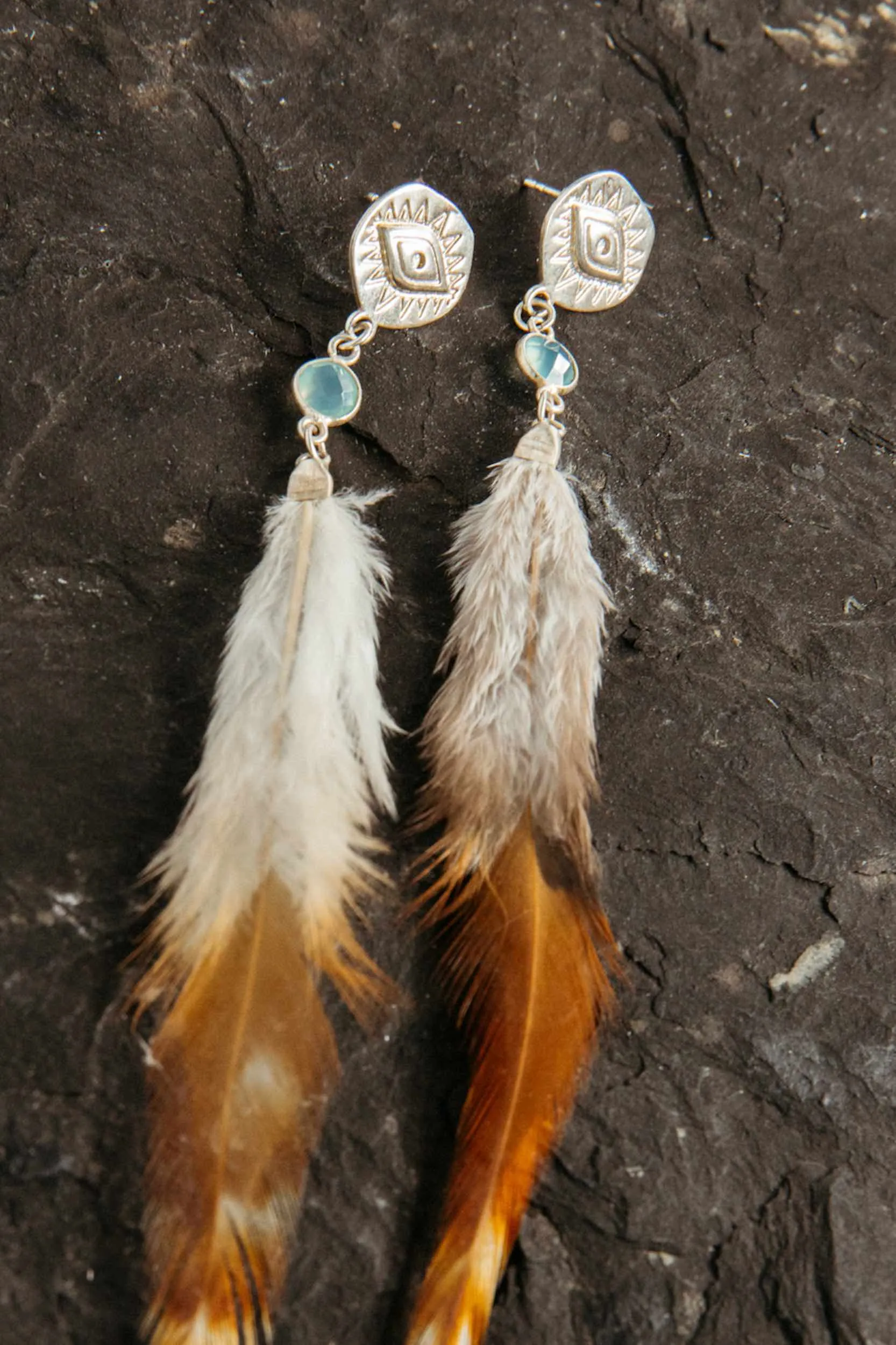 She Is Free Crystal Feather Earrings