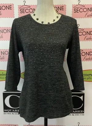 Silver Studded Knit Top (M)