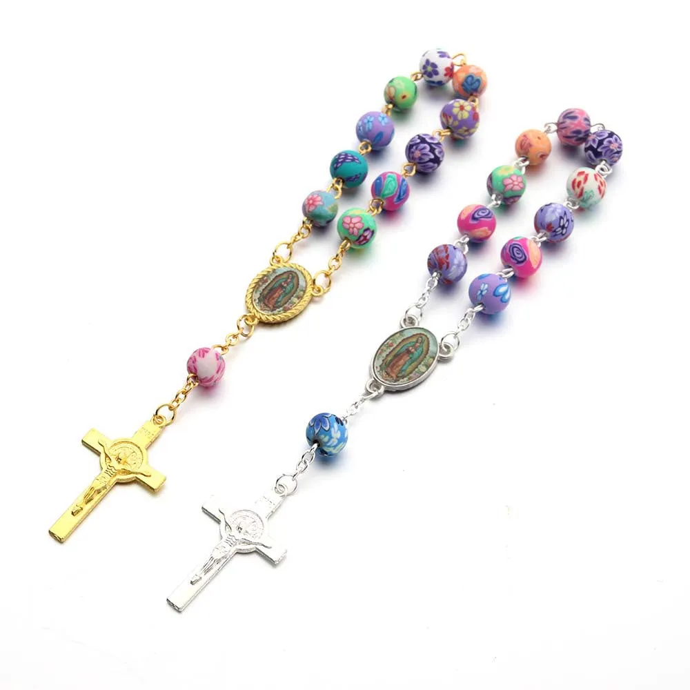 Simple Cross Soft Pottery Rosary Totem Bracelet