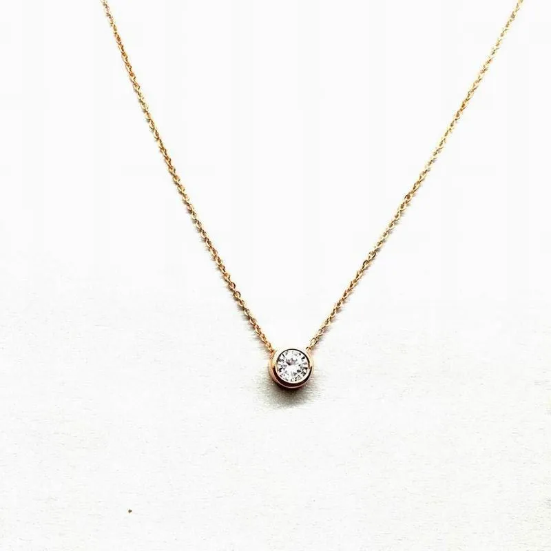 Simple gold plated zircon short necklace women necklaces pendants fashion jewelry