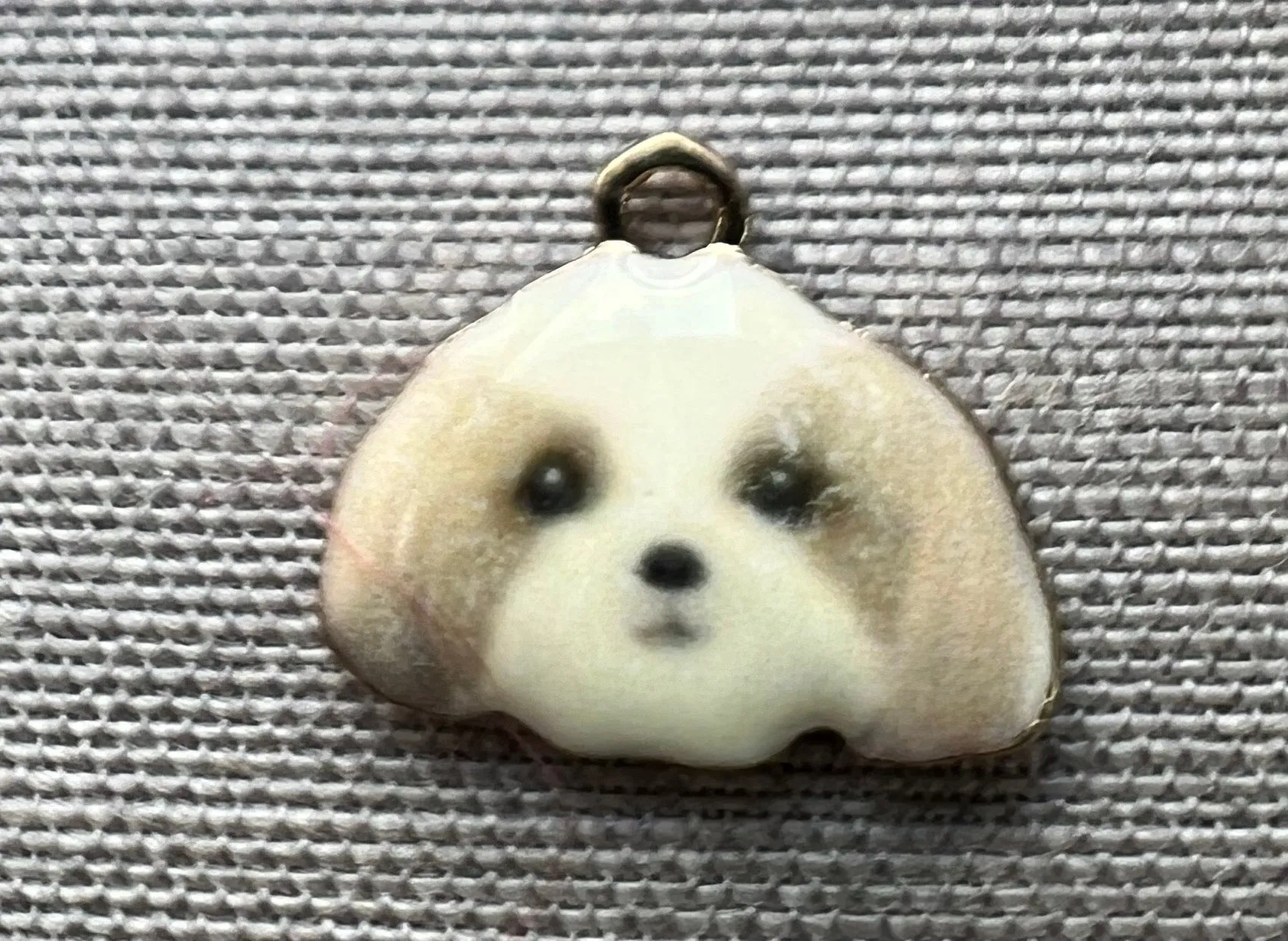 Soft and Cuddly Enamel Dog Charm - 1.5cm Wide