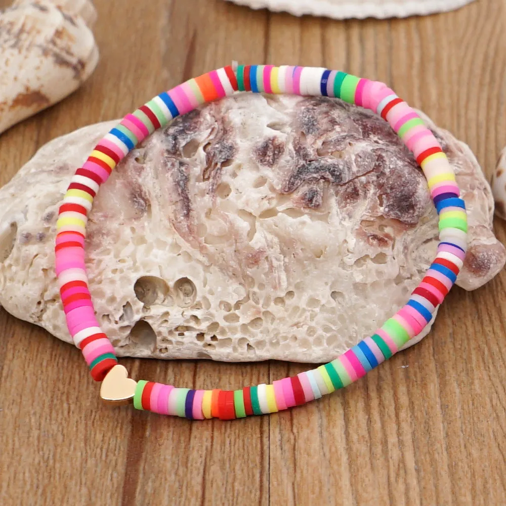 Soft Ceramic Bracelet 4mm Color Bracelet Female Elastic Rope Bracelet Love Hand Rope