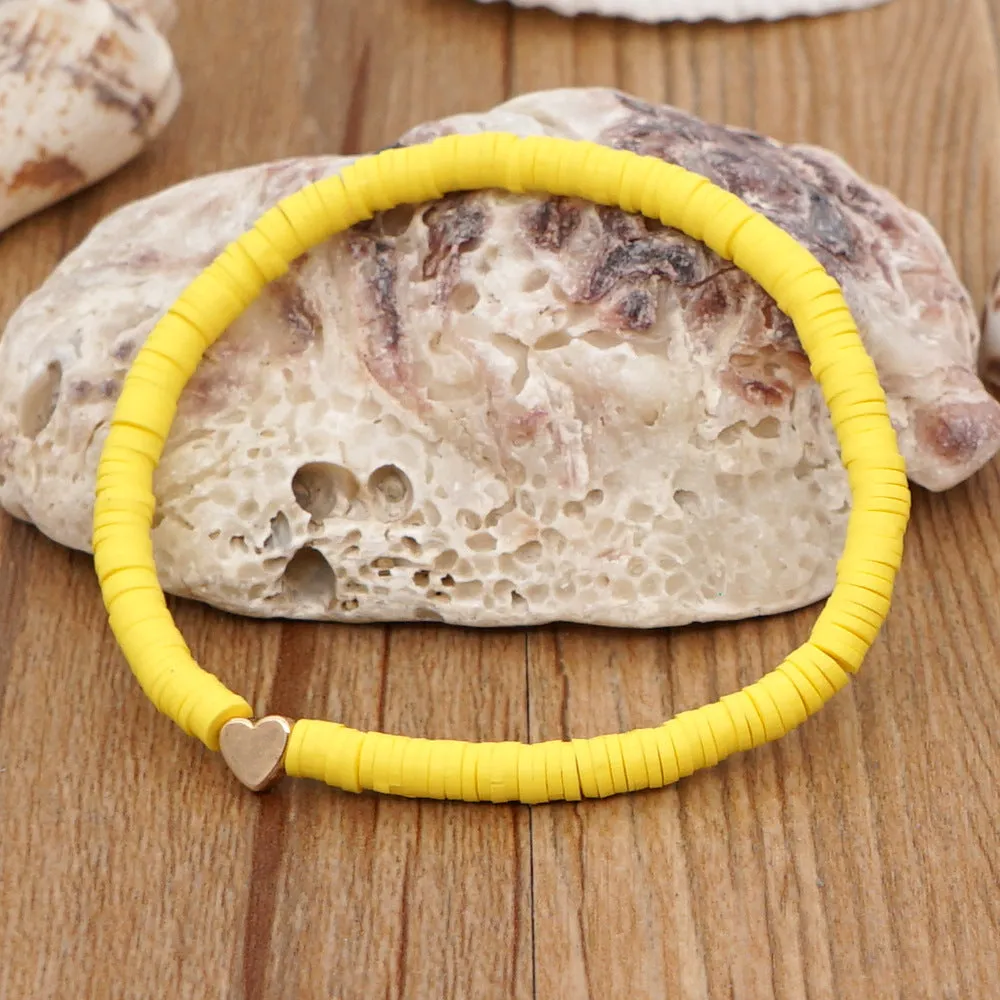 Soft Ceramic Bracelet 4mm Color Bracelet Female Elastic Rope Bracelet Love Hand Rope