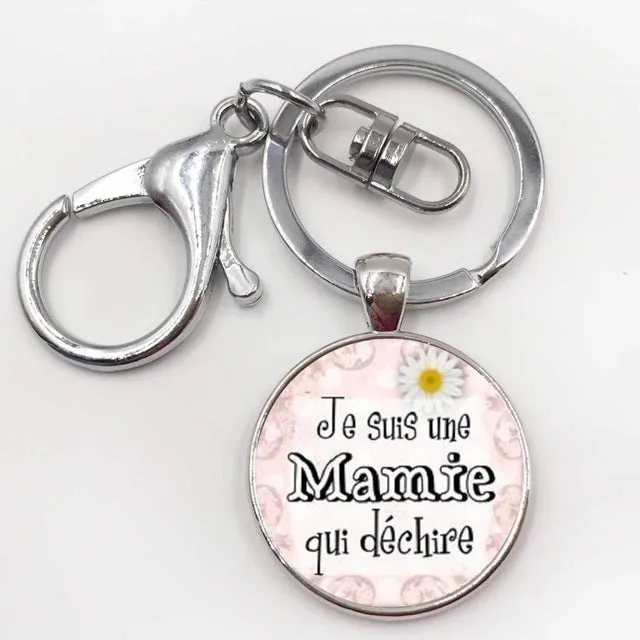 Steampunk Pop Rock band keychains summer jewelry je suis une animatrice key holder Glass gem art picture pendant Alloy key ring