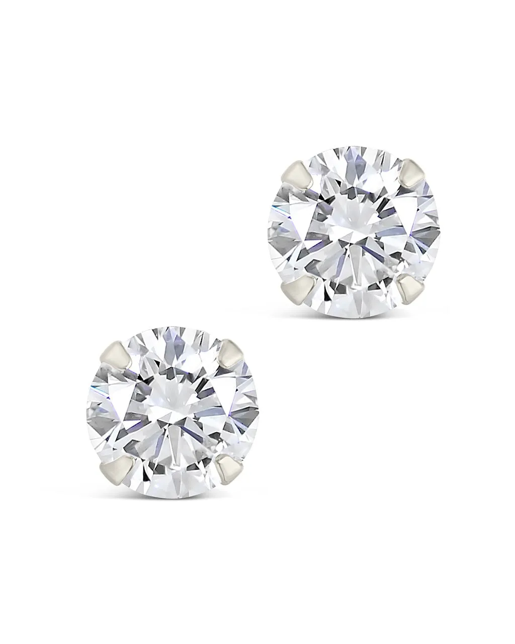 Sterling Silver 6mm CZ Stud Earrings