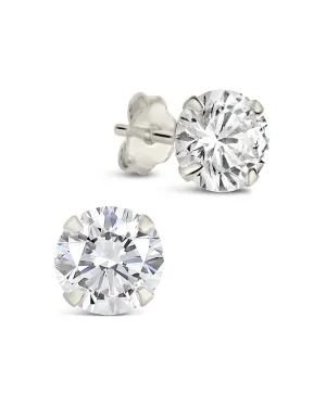 Sterling Silver 6mm CZ Stud Earrings