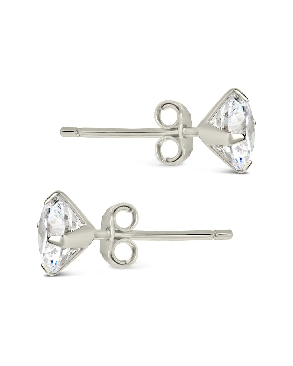 Sterling Silver 6mm CZ Stud Earrings