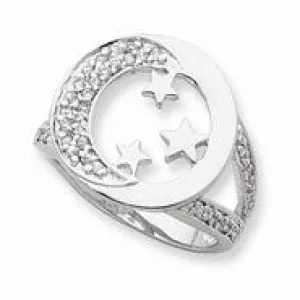 Sterling Silver & CZ I Promise You the Moon and Stars Ring