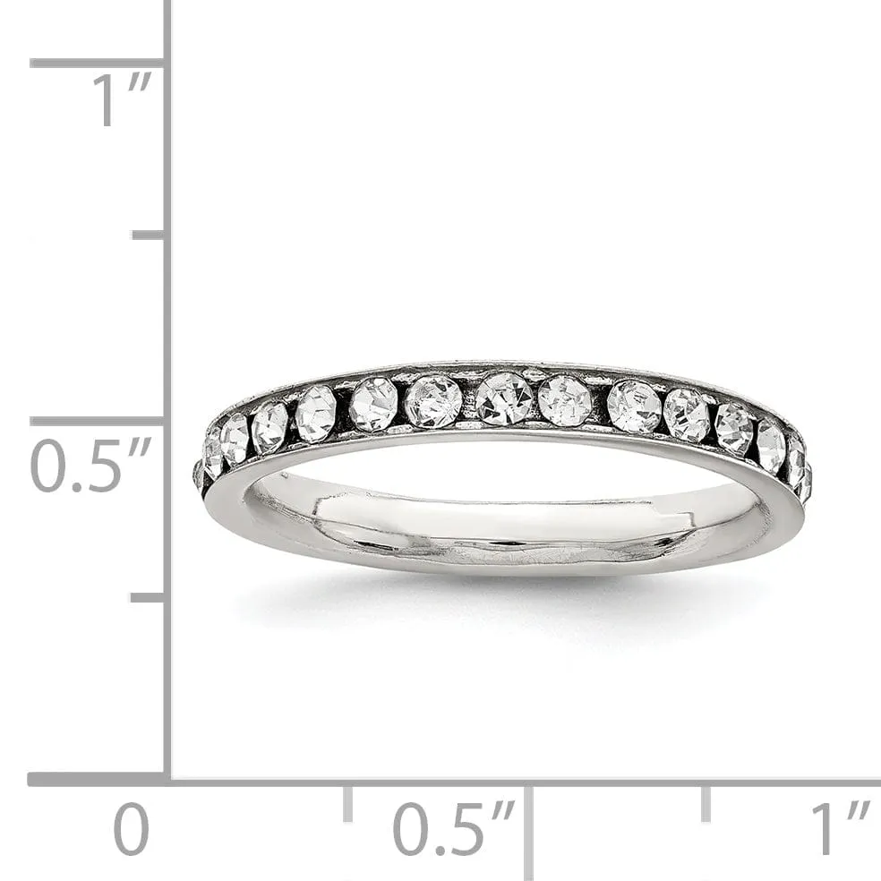 Sterling Silver Cubic Zirconia Eternity Band