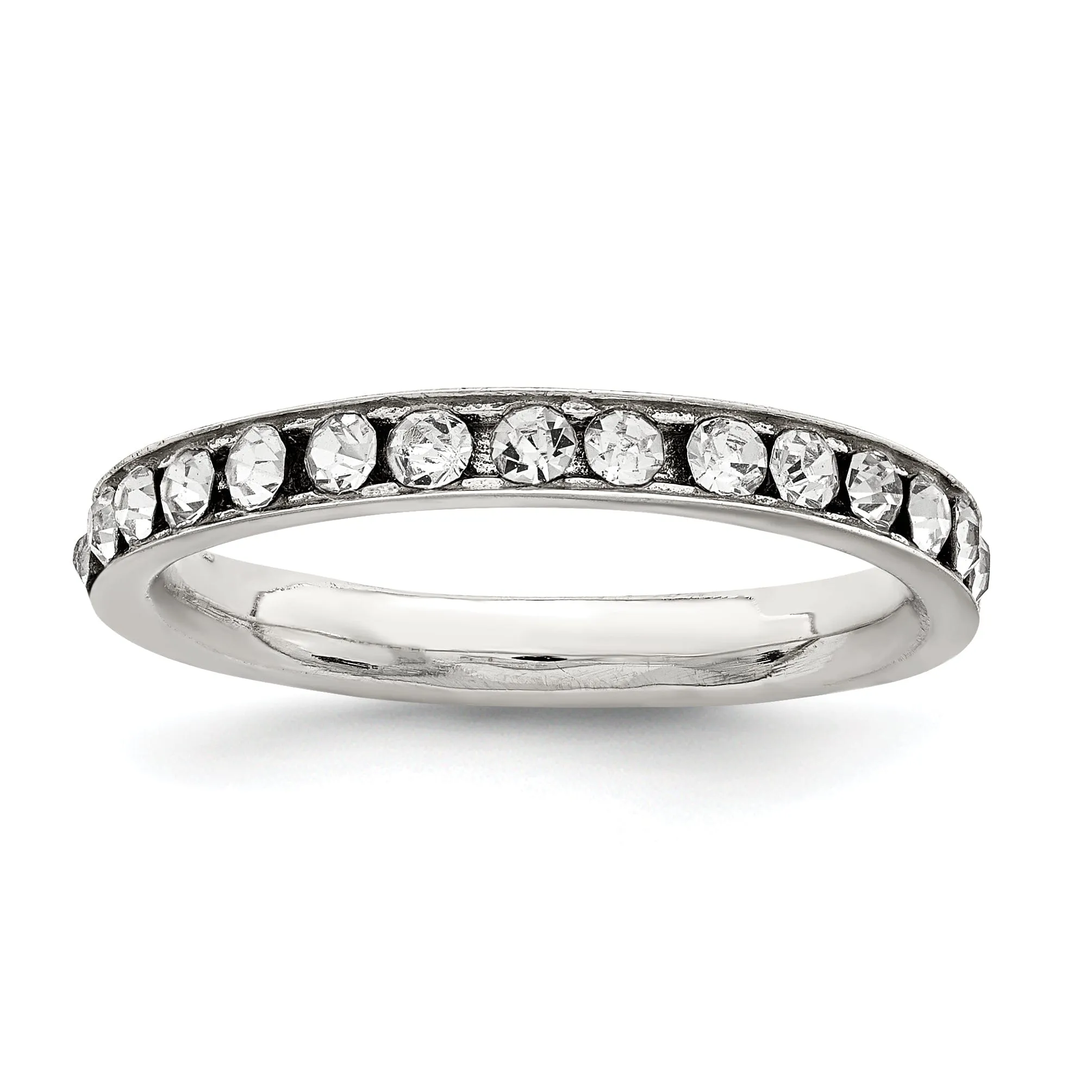 Sterling Silver Cubic Zirconia Eternity Band