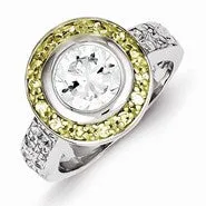 Sterling Silver Vermeil CZ Ring