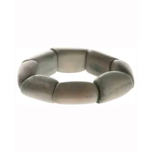 Tagua Stretch Bracelet, Soft Gray Green