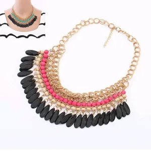 Tomtosh 2015 Collier Femme statement resin beads Bohemian Necklaces and pendants gold necklace women Strain jewelry accessories