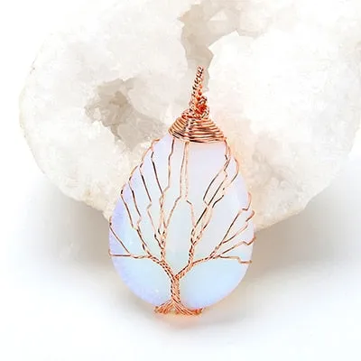 Tree of Life Wrapped Pendant necklaces