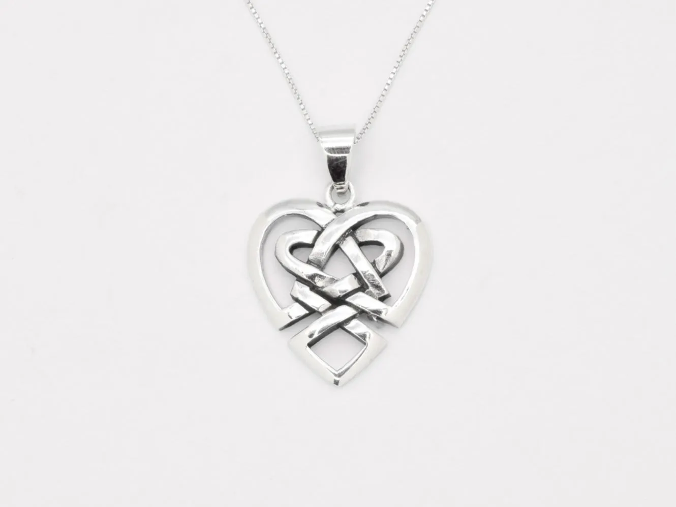 Tribal Heart Pendant - Silver Heart Necklace - Unique Love Pendant