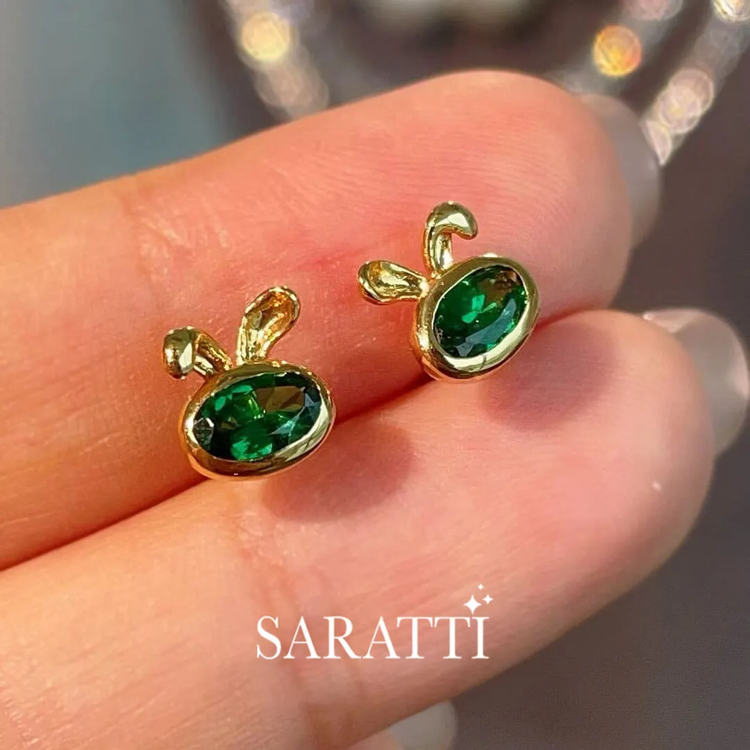 Tsavorite Bunny Stud Earrings