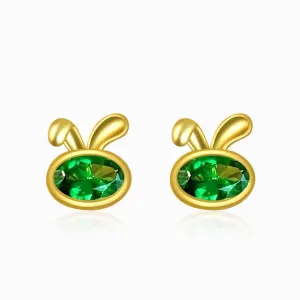 Tsavorite Bunny Stud Earrings