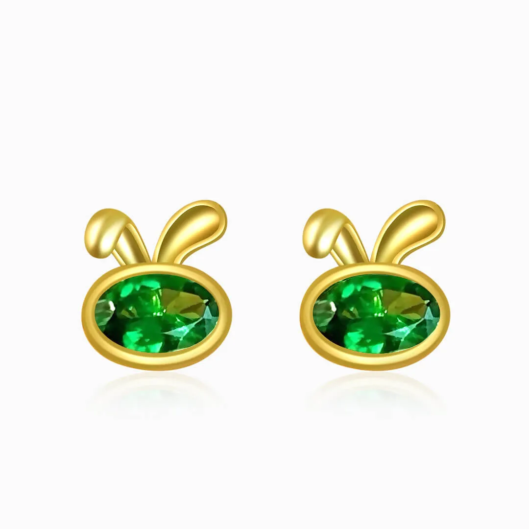 Tsavorite Bunny Stud Earrings