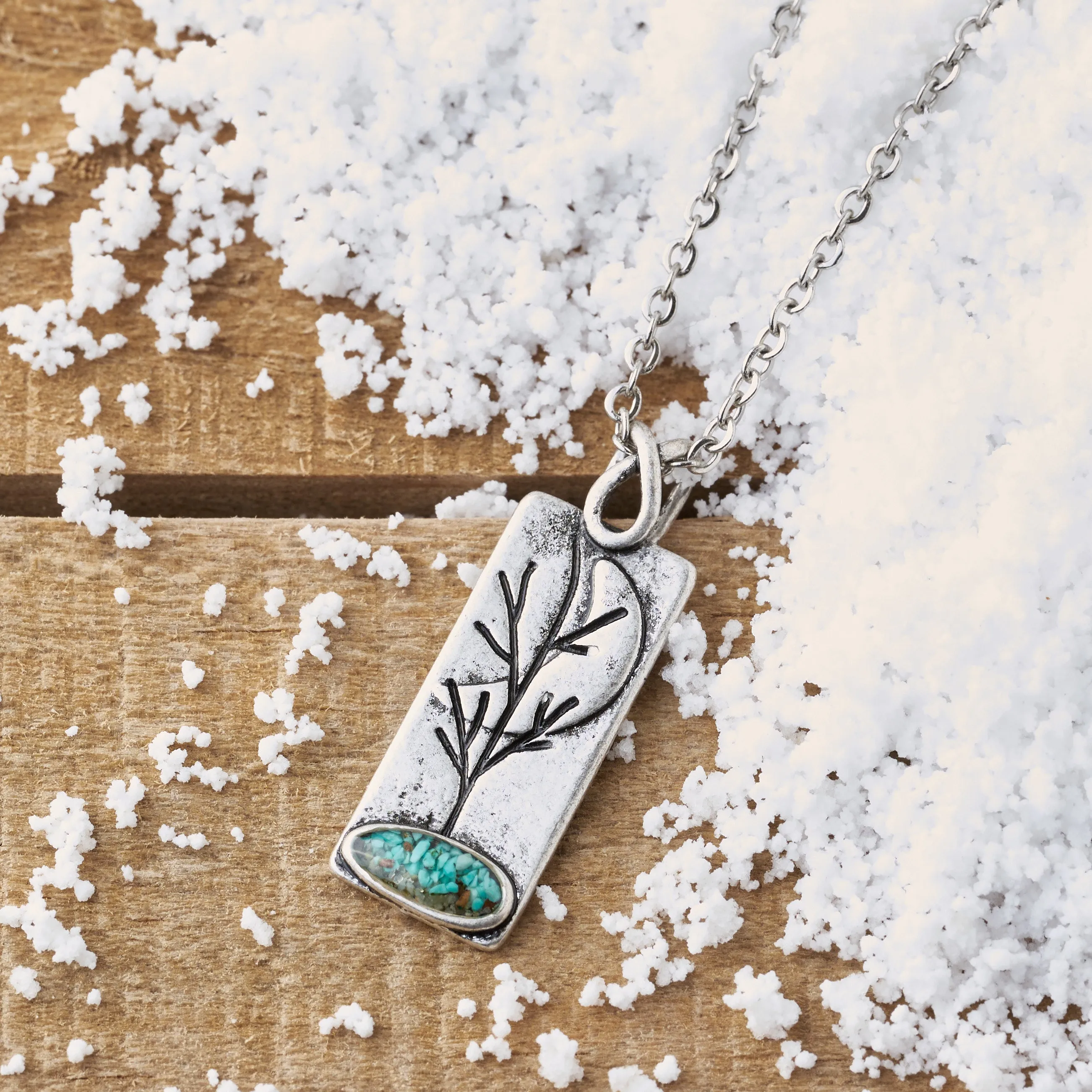 Turquoise Moon Tree Necklace