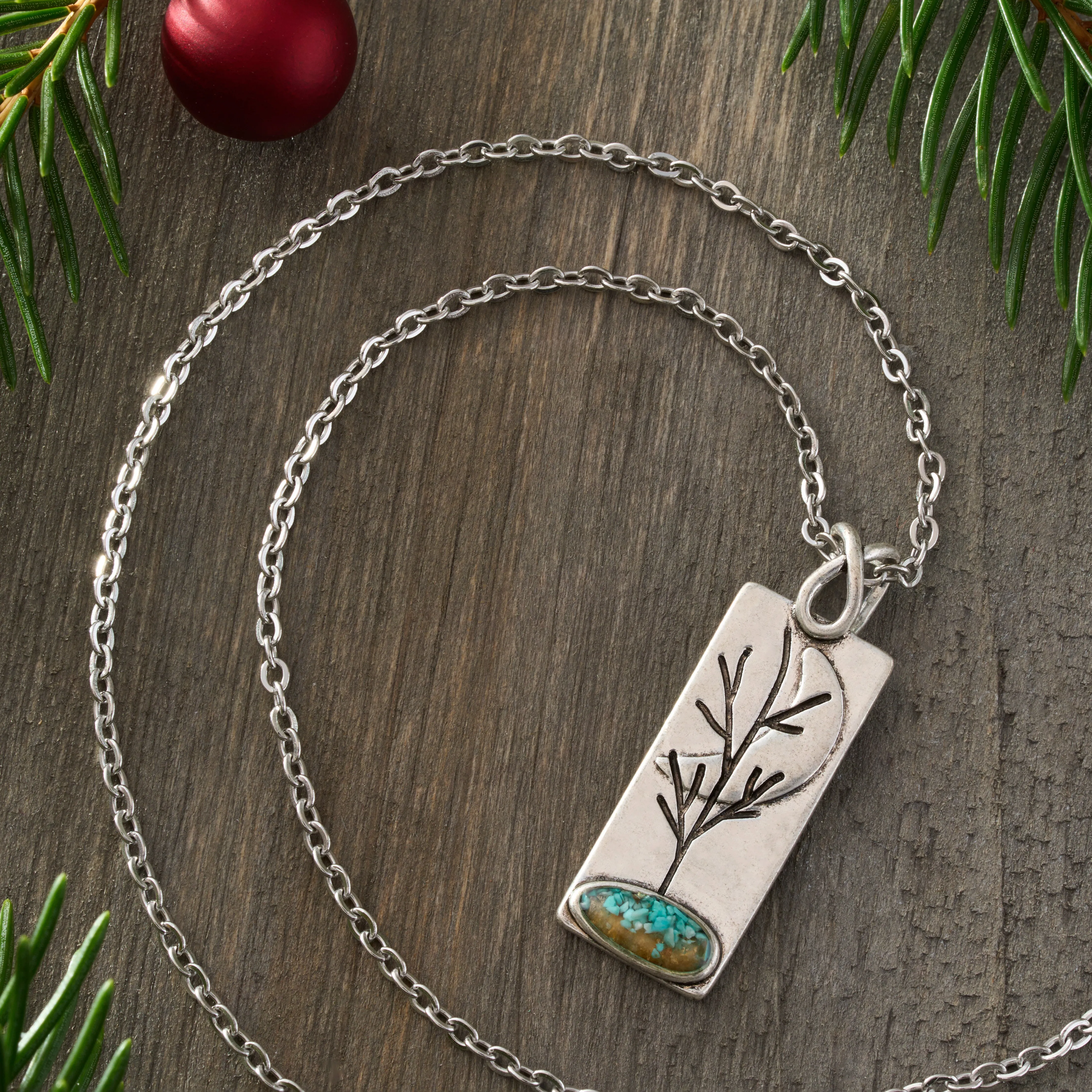 Turquoise Moon Tree Necklace