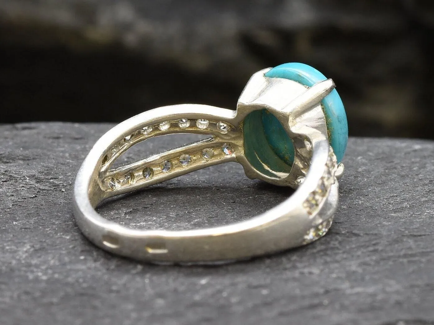 Turquoise Ring - Blue Engagement Ring - Classy Oval Ring