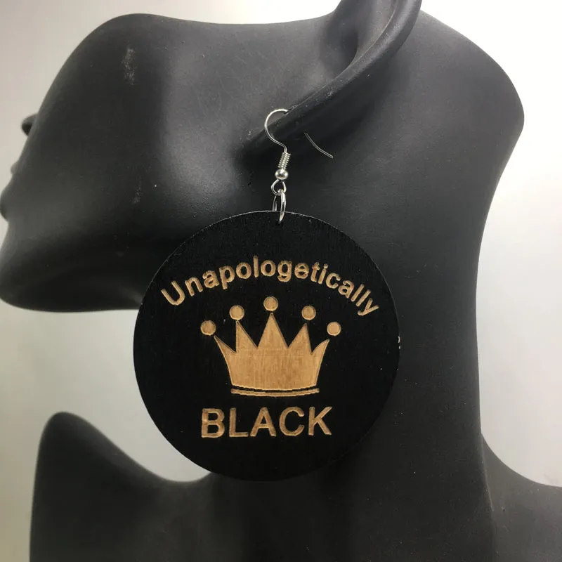 'Unapologetically Black' Earrings | Afrocentric Earrings | Natural Hair Earrings | Afrocentric Jewelry