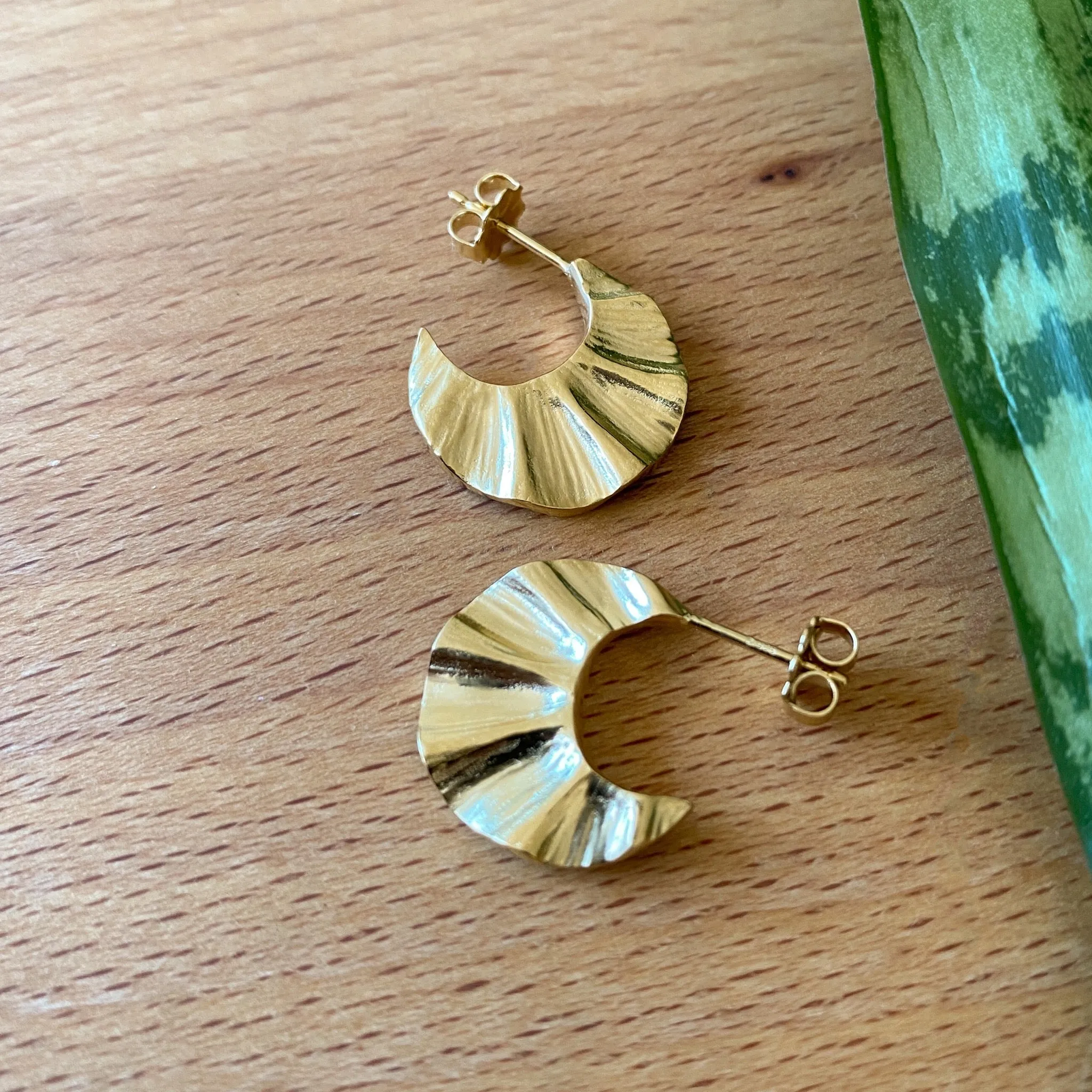 Vermeil Wave Hoops