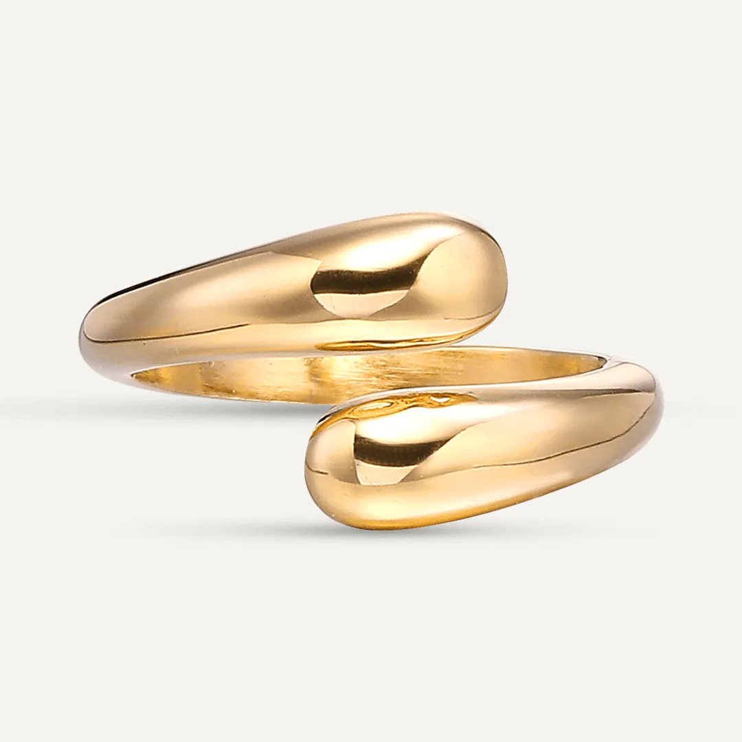 Vibes | Modern Flow Band Open Ring | 18K Gold-Plated