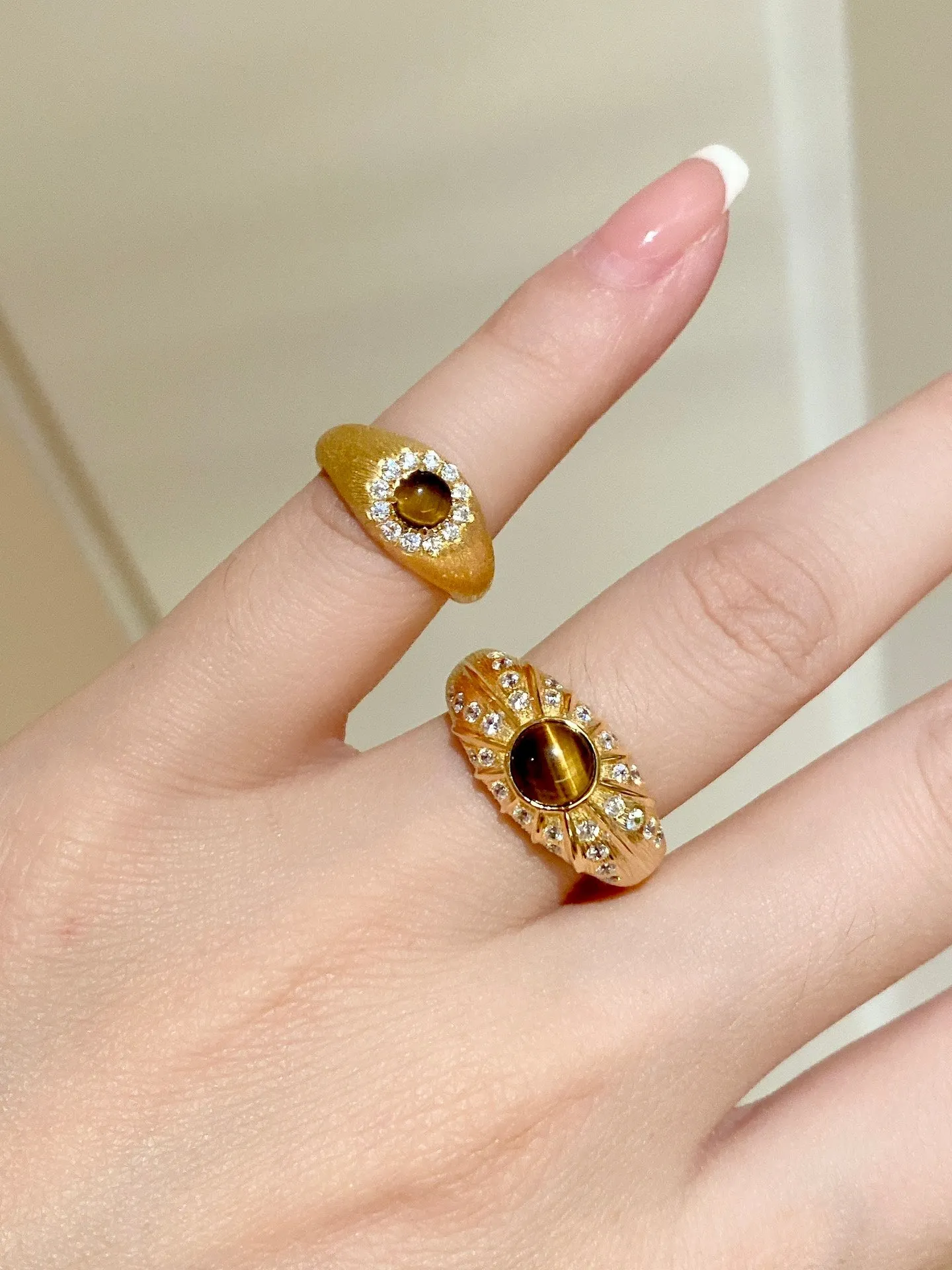 Vintage Brushed Tiger's Eye Ring