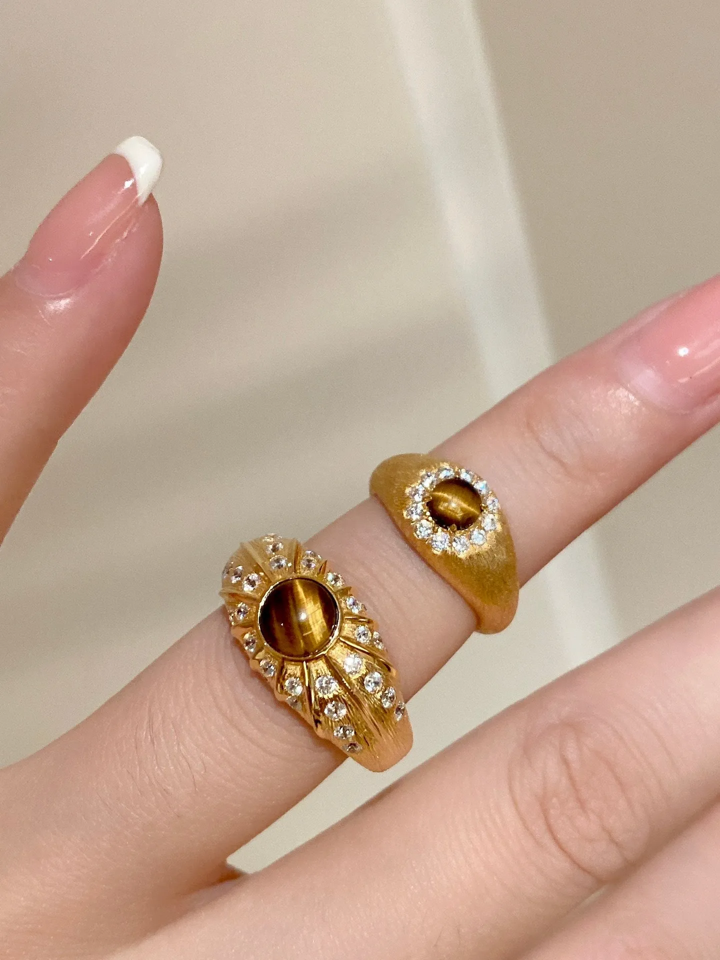 Vintage Brushed Tiger's Eye Ring