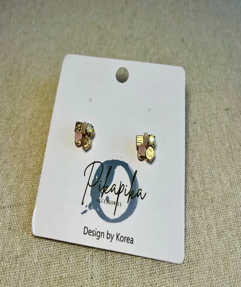 Vintage Earring Stud Geometric Abstract