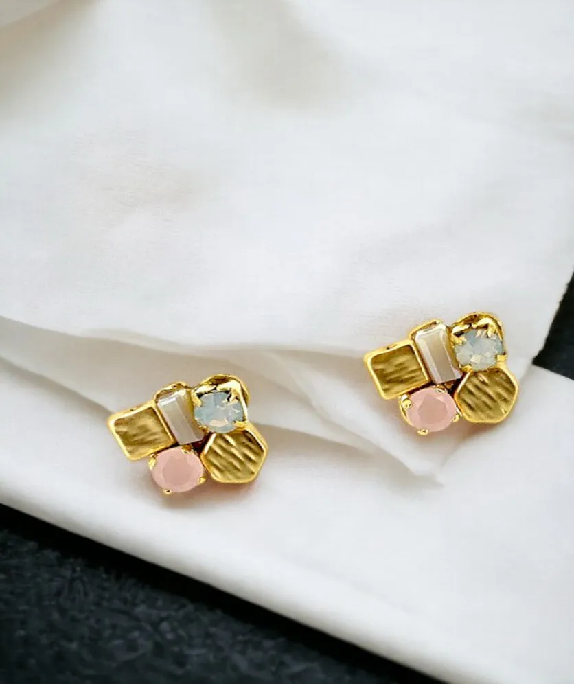 Vintage Earring Stud Geometric Abstract