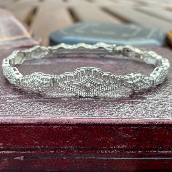 Vintage Filigree Diamond Bracelet