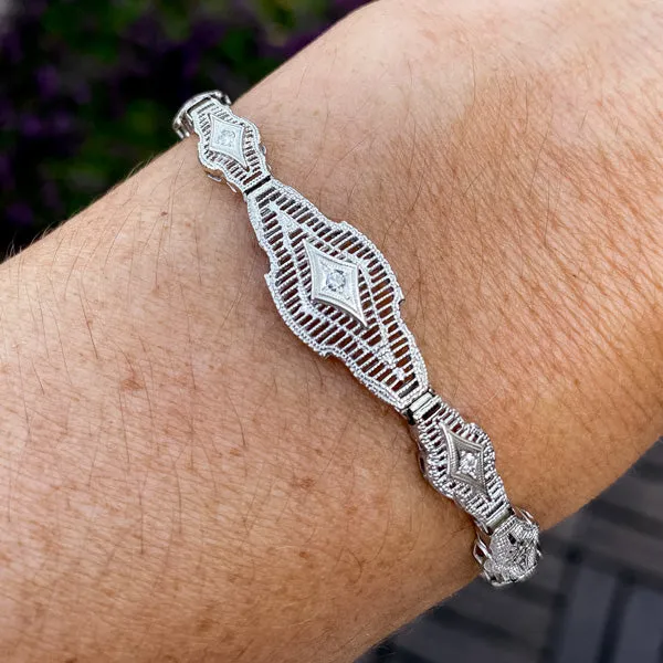 Vintage Filigree Diamond Bracelet