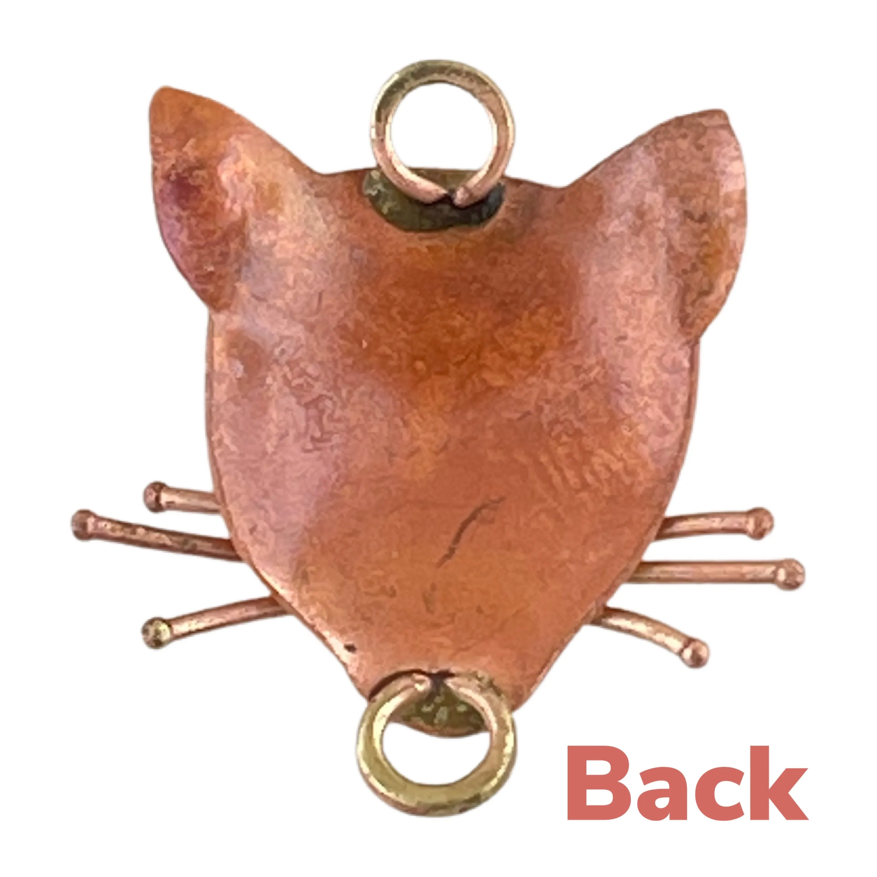 Whimsical Copper Cat Face Link