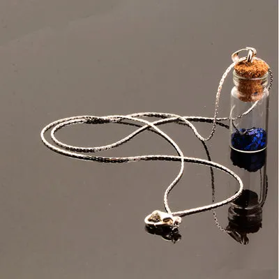 Women Chain Pendant Necklace Star Glass Wishing Bottle Long Necklaces Charms Gift Women Jewelry Choker Collares DIY N2121