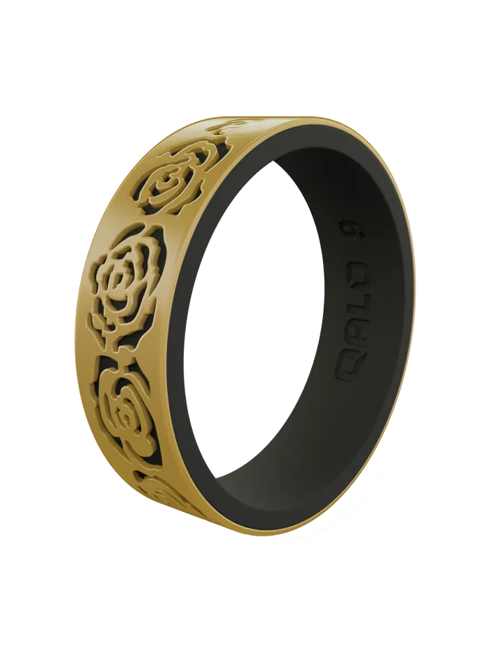 Women's Clearance Gold/Black Strata Blossom Silicone Ring