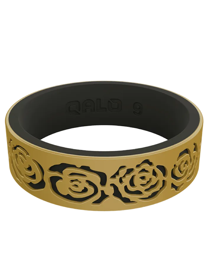 Women's Clearance Gold/Black Strata Blossom Silicone Ring