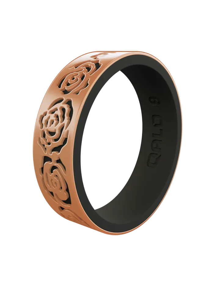 Women's Clearance Gold/Black Strata Blossom Silicone Ring